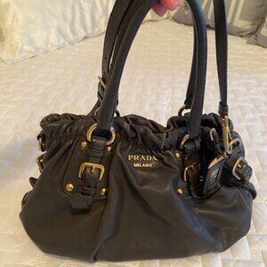 Prada purse, gray leather with original receipt